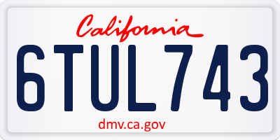 CA license plate 6TUL743