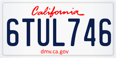 CA license plate 6TUL746