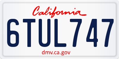 CA license plate 6TUL747