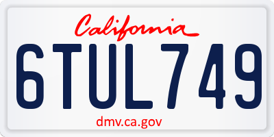 CA license plate 6TUL749