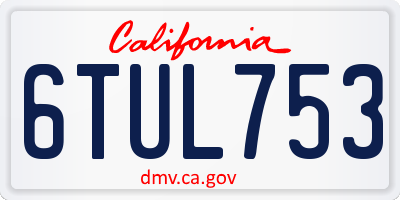 CA license plate 6TUL753