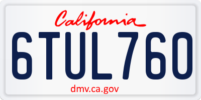 CA license plate 6TUL760