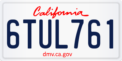 CA license plate 6TUL761