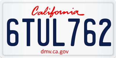 CA license plate 6TUL762