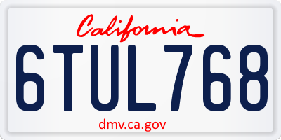 CA license plate 6TUL768