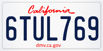 CA license plate 6TUL769
