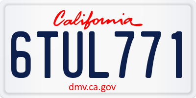 CA license plate 6TUL771