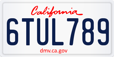 CA license plate 6TUL789