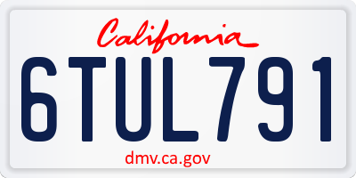 CA license plate 6TUL791
