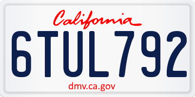 CA license plate 6TUL792