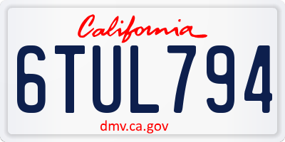 CA license plate 6TUL794