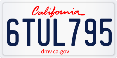 CA license plate 6TUL795