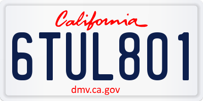 CA license plate 6TUL801