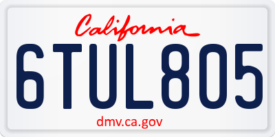 CA license plate 6TUL805