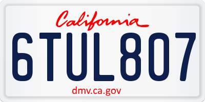CA license plate 6TUL807
