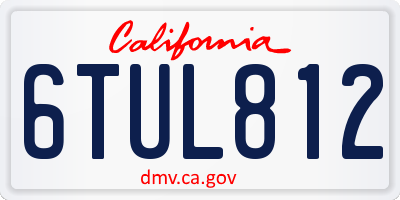 CA license plate 6TUL812