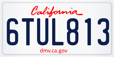 CA license plate 6TUL813