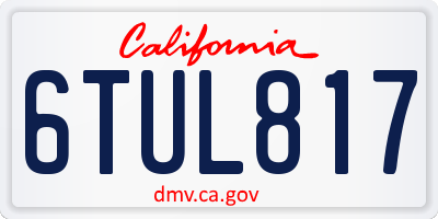 CA license plate 6TUL817