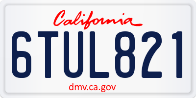 CA license plate 6TUL821