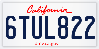 CA license plate 6TUL822