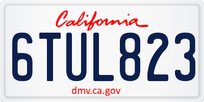 CA license plate 6TUL823