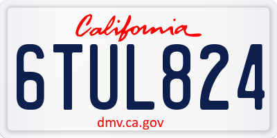 CA license plate 6TUL824
