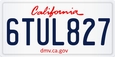 CA license plate 6TUL827