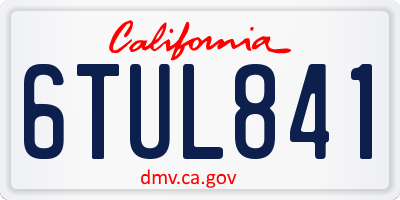 CA license plate 6TUL841