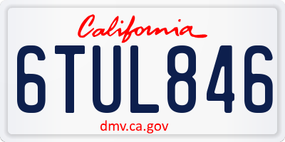 CA license plate 6TUL846