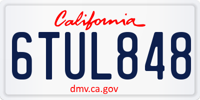 CA license plate 6TUL848