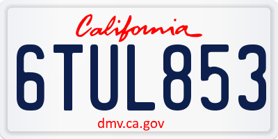 CA license plate 6TUL853