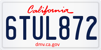 CA license plate 6TUL872