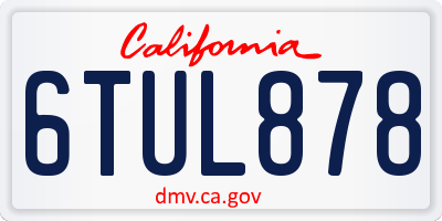 CA license plate 6TUL878