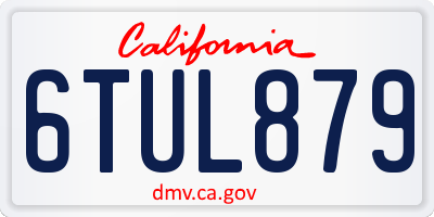 CA license plate 6TUL879