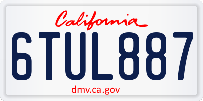 CA license plate 6TUL887