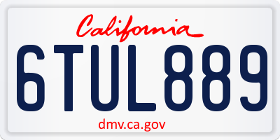 CA license plate 6TUL889