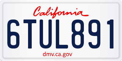 CA license plate 6TUL891