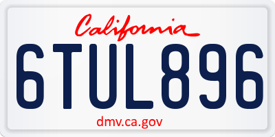 CA license plate 6TUL896