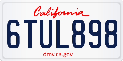 CA license plate 6TUL898