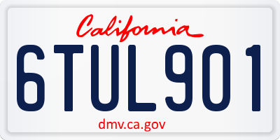 CA license plate 6TUL901