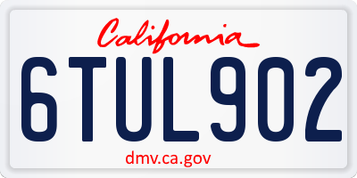 CA license plate 6TUL902
