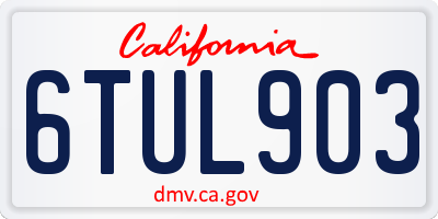 CA license plate 6TUL903