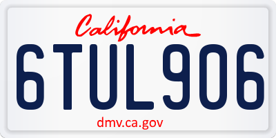 CA license plate 6TUL906