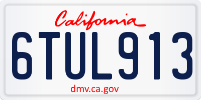 CA license plate 6TUL913