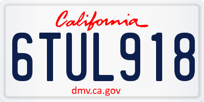 CA license plate 6TUL918