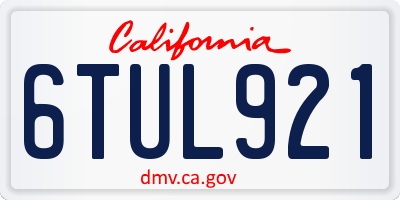 CA license plate 6TUL921