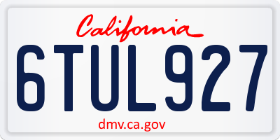 CA license plate 6TUL927