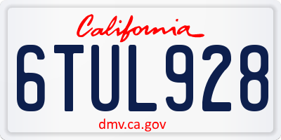 CA license plate 6TUL928