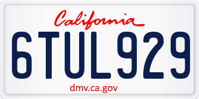 CA license plate 6TUL929