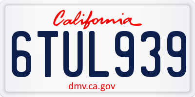 CA license plate 6TUL939